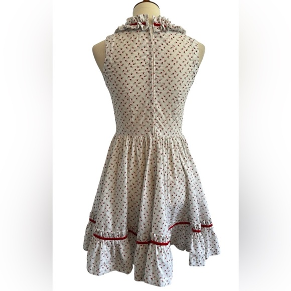 Handmade Vintage Floral Sleeveless Summer Dress with Ruffle Trim Size Small - Picture 3 of 12